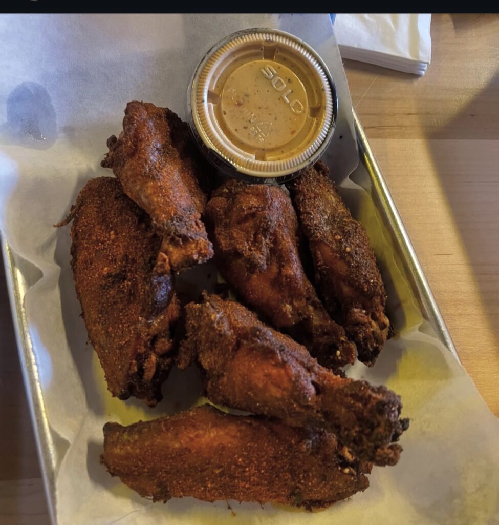 Seasoned chicken wings from Martin’s Bar-B-Que Joint in Charleston